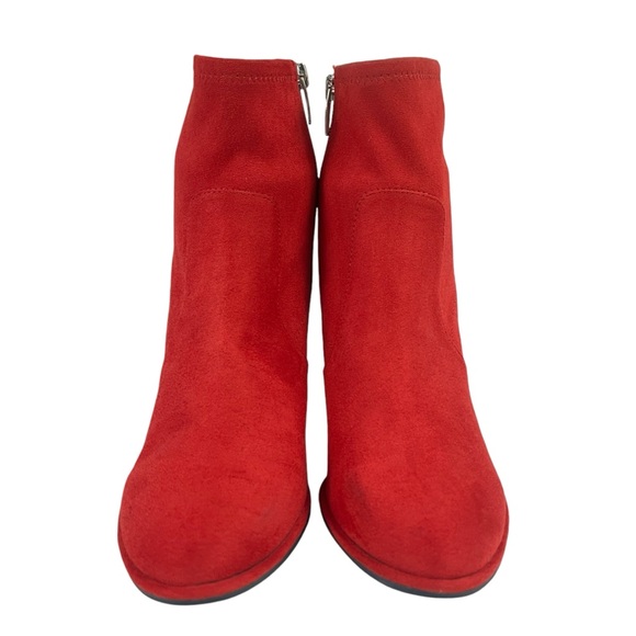 Marc Fisher Red Suede Block Heel Boots Womens Size 7.5 - Picture 5 of 14